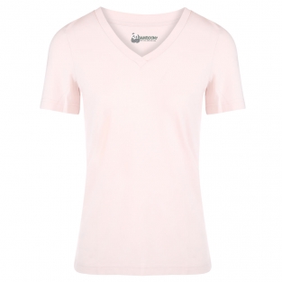 Luxe Bamboe V-hals Tshirt - old rose
